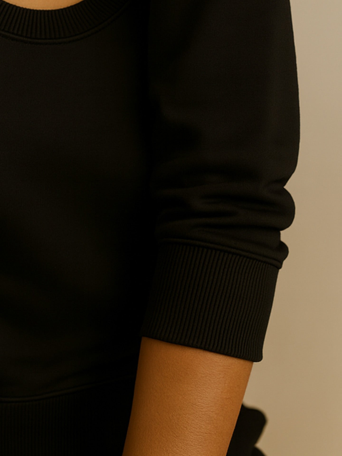 ORGANIC STRUCTURED SWEATSHIRT - Almônd