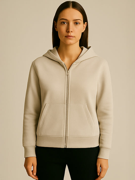 ORGANIC BOXCUT ZIPPER - Almônd