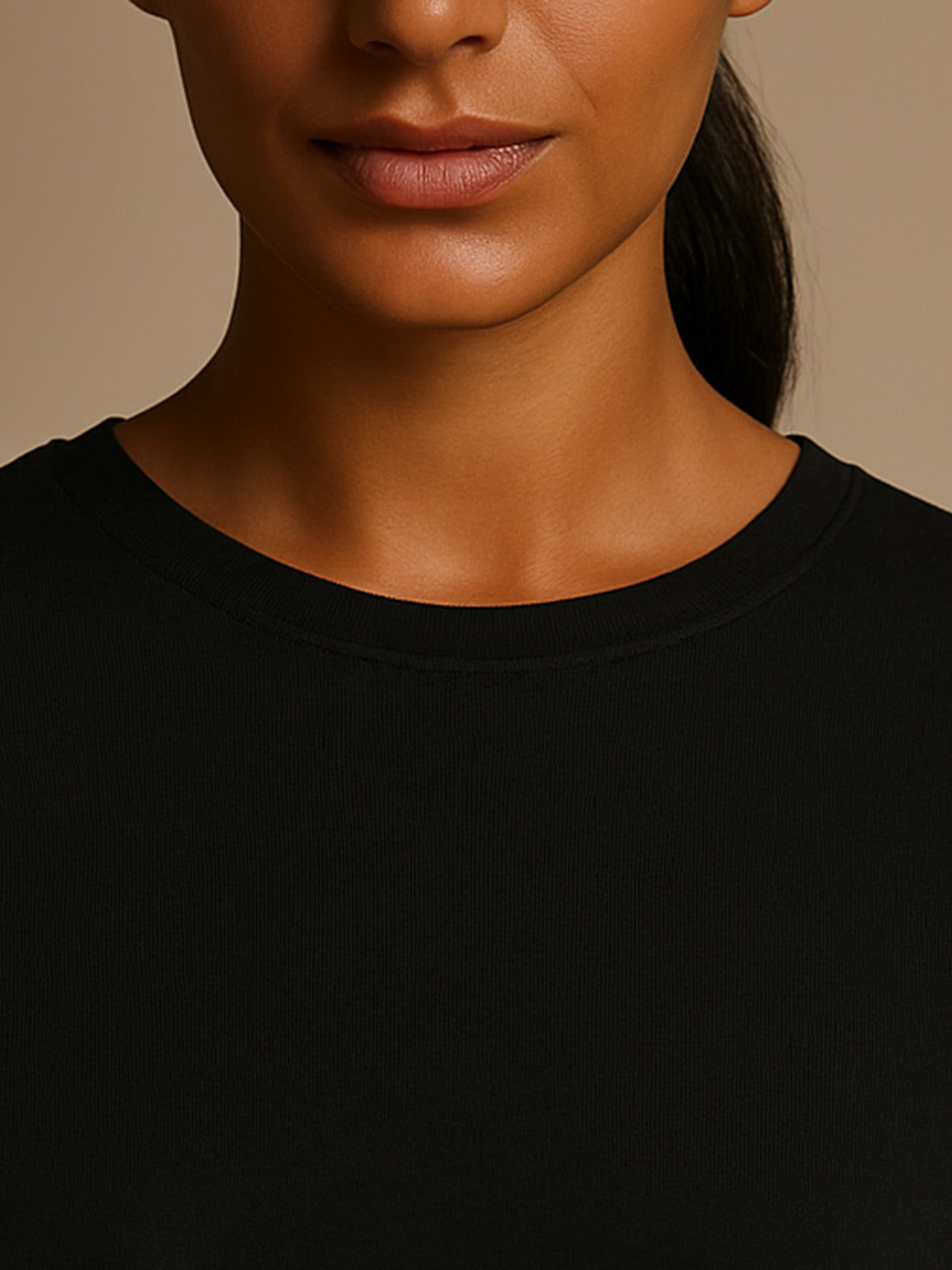 100% ORGANIC COTTON CROP TOP - Almônd