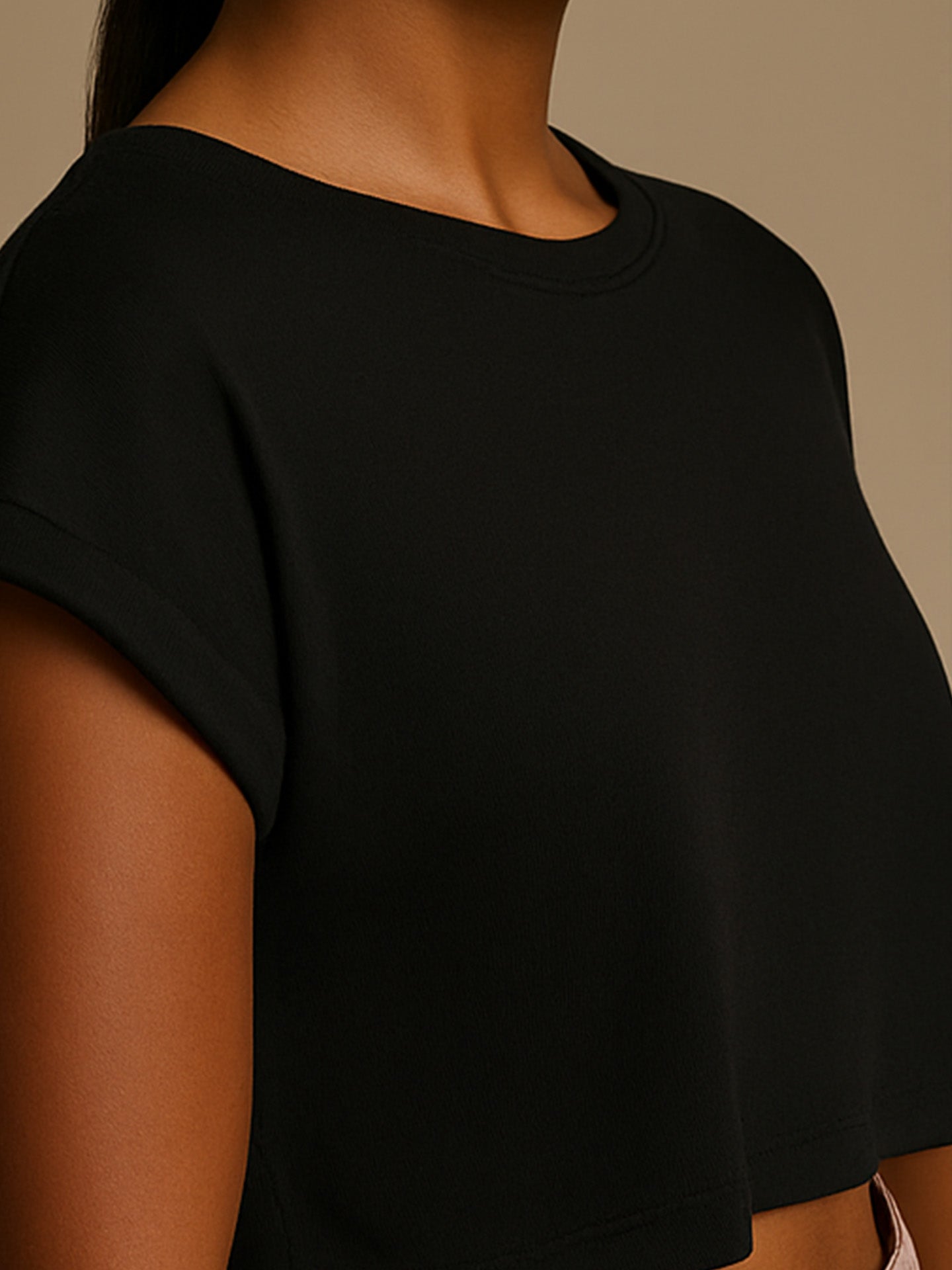 100% ORGANIC COTTON CROP TOP - Almônd