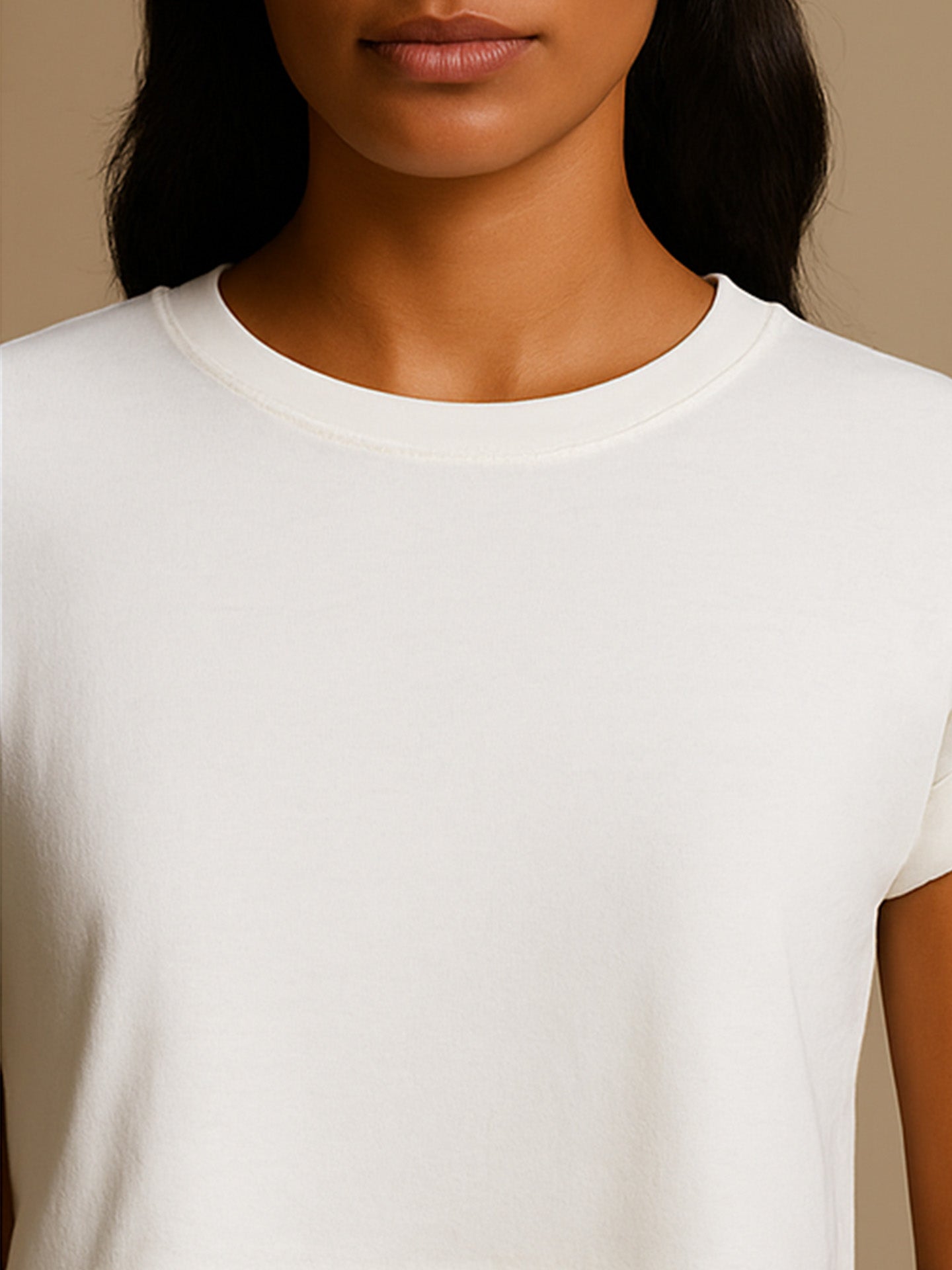 100% ORGANIC COTTON CROP TOP - Almônd