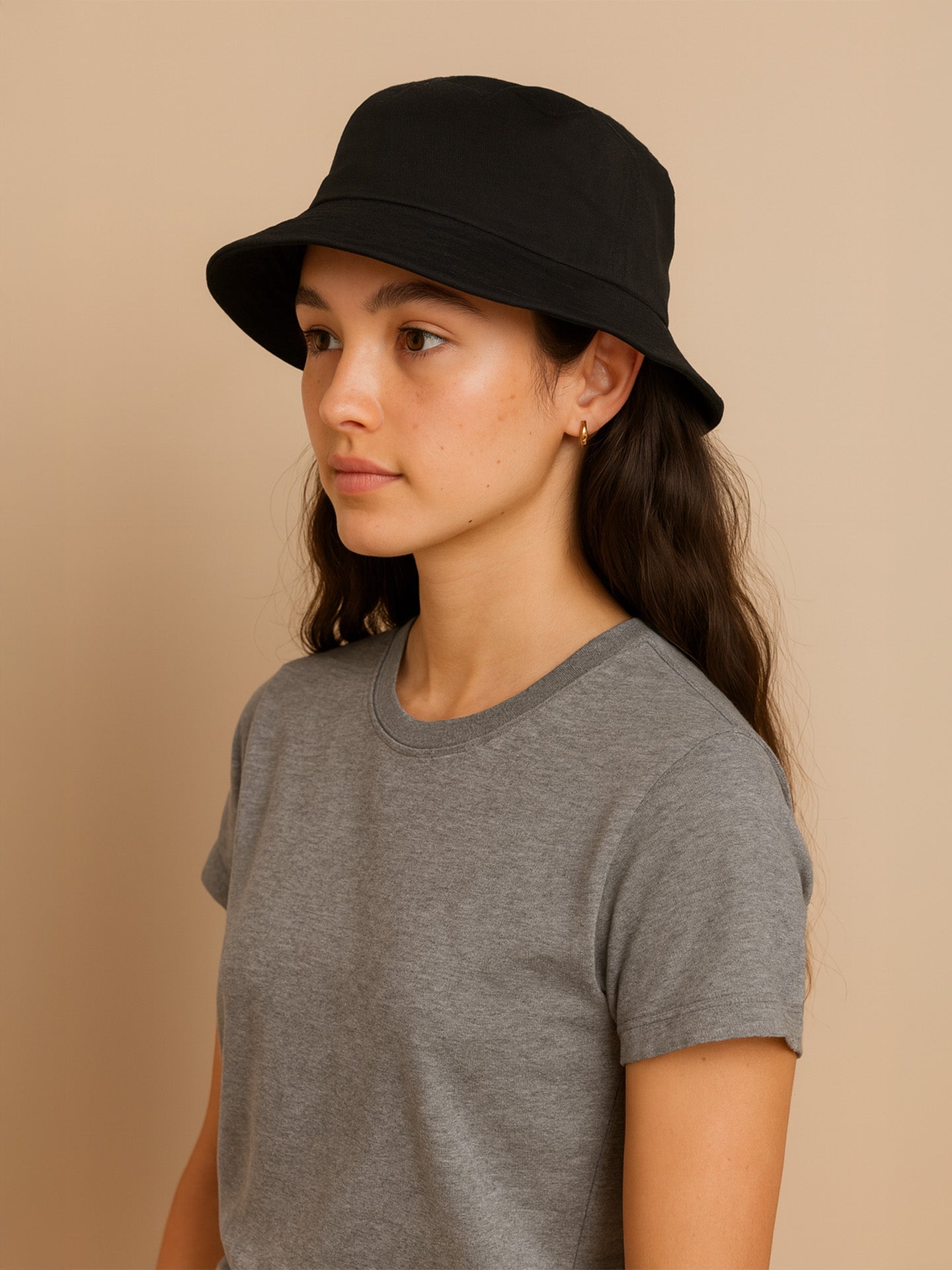 100% RECYCLED BUCKET HAT - Almônd