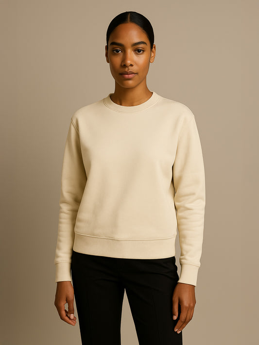 ORGANIC STRUCTURED SWEATSHIRT - Almônd
