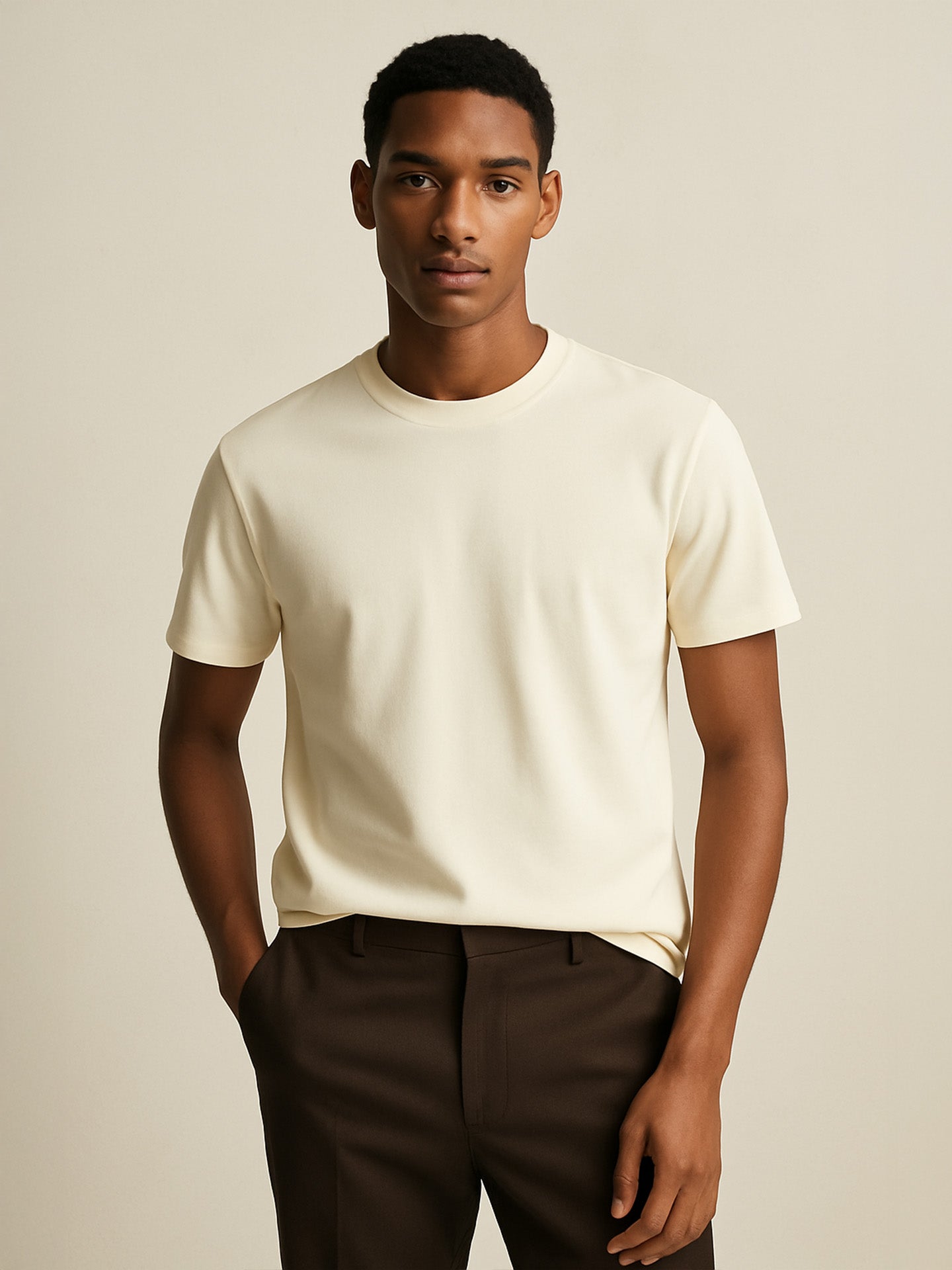 100% ORGANIC COTTON T-SHIRT - Almônd