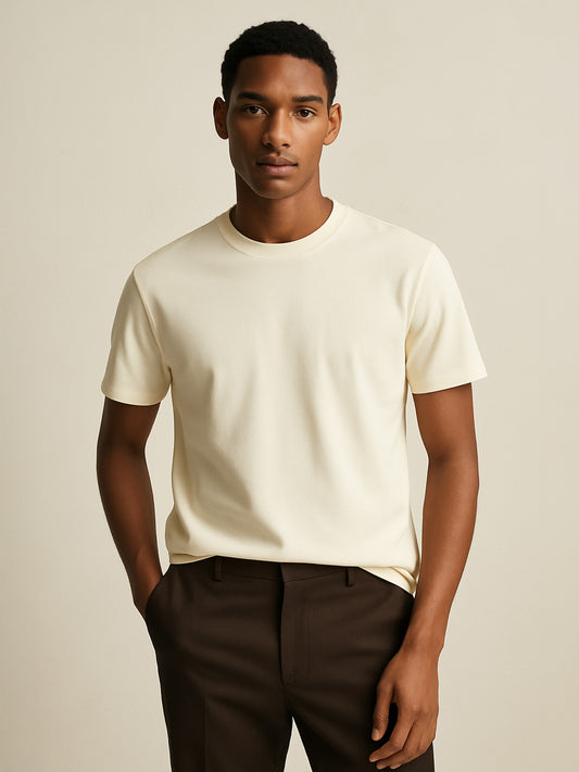 100% ORGANIC COTTON T-SHIRT - Almônd