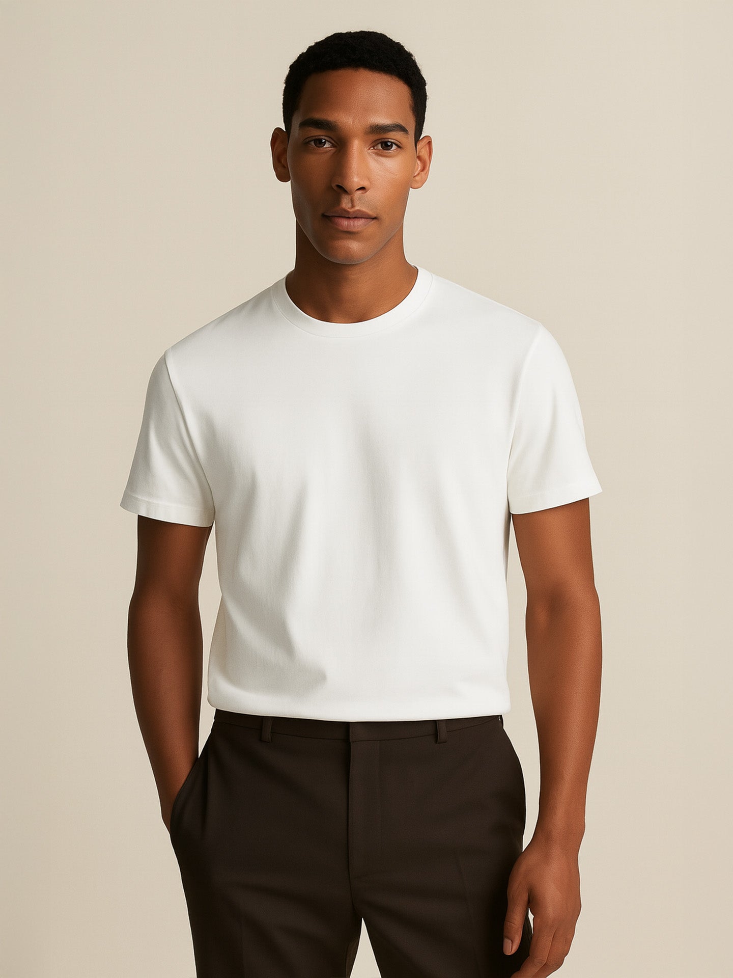 100% ORGANIC COTTON T-SHIRT - Almônd