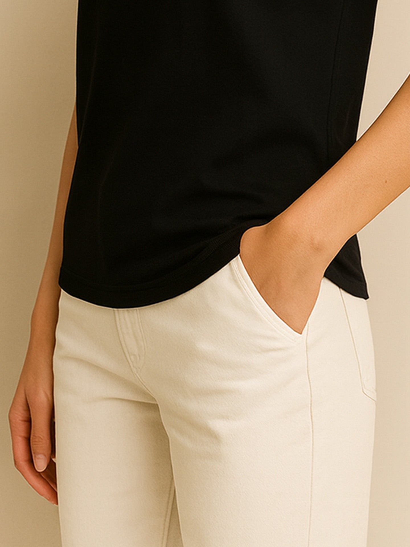 100% ORGANIC COTTON T-SHIRT - Almônd