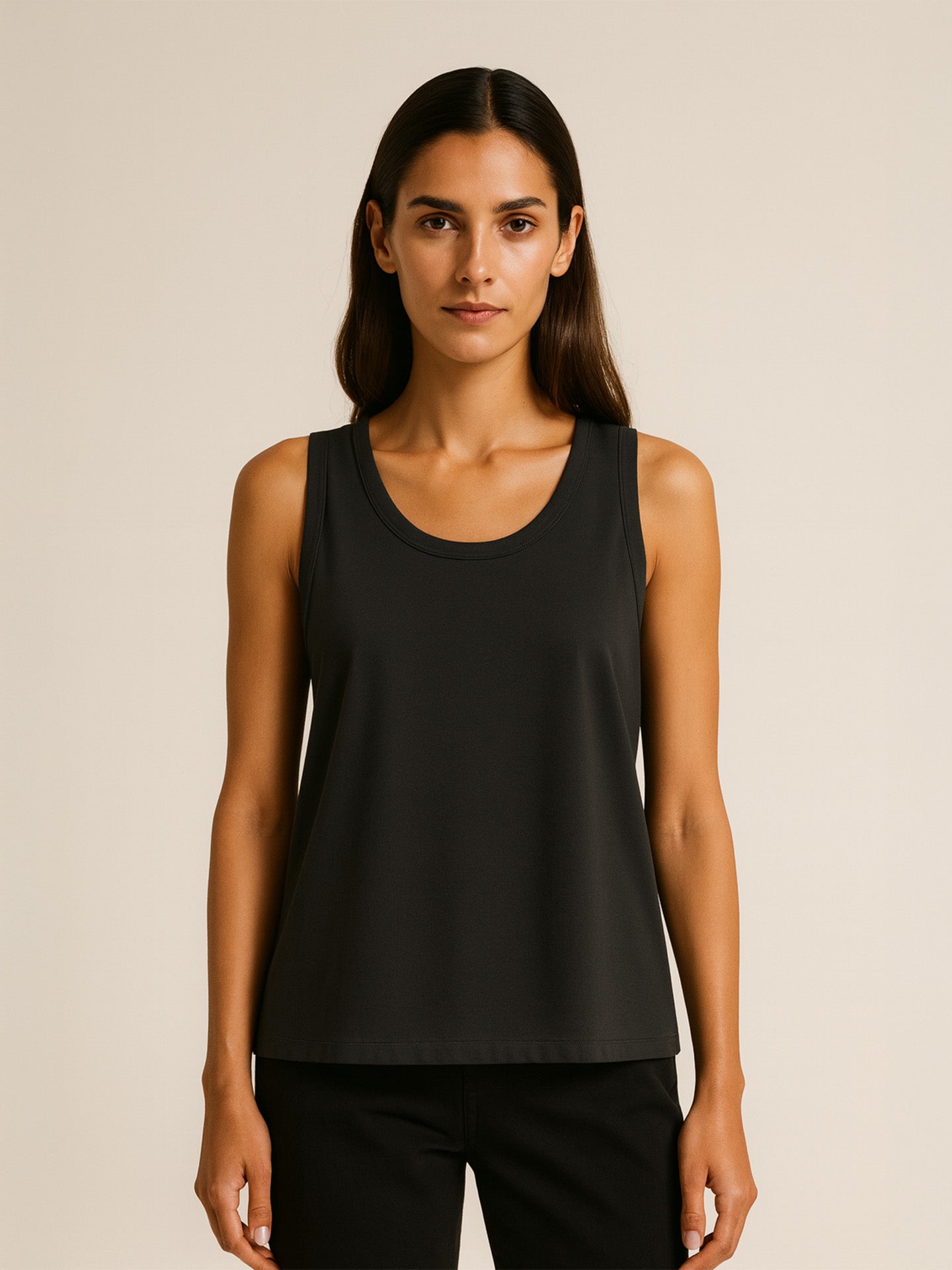 ORGANIC COTTON LOOSE TANK TOP - Almônd