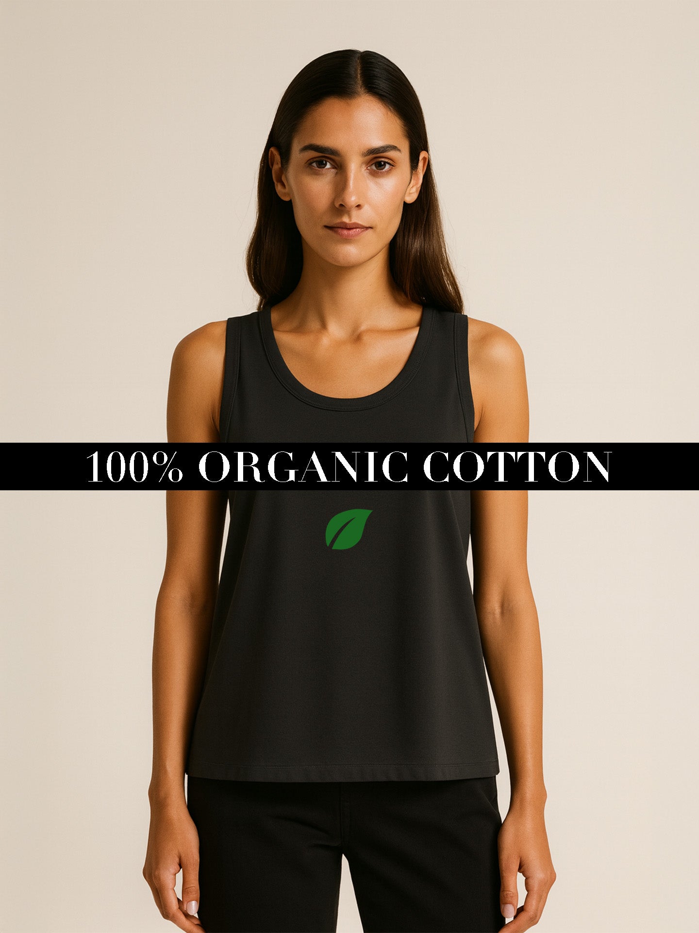 ORGANIC COTTON LOOSE TANK TOP - Almônd