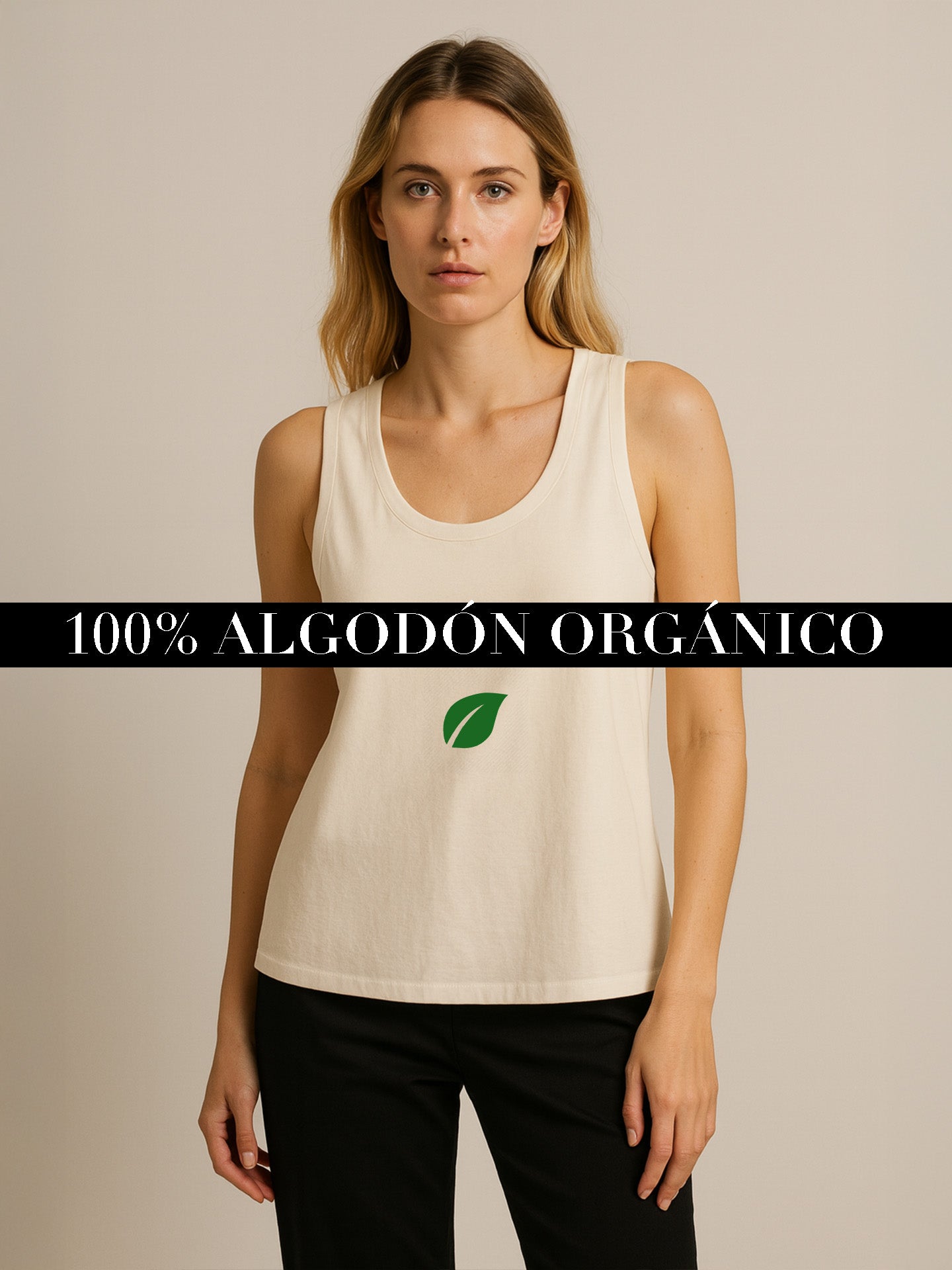 ORGANIC COTTON LOOSE TANK TOP - Almônd