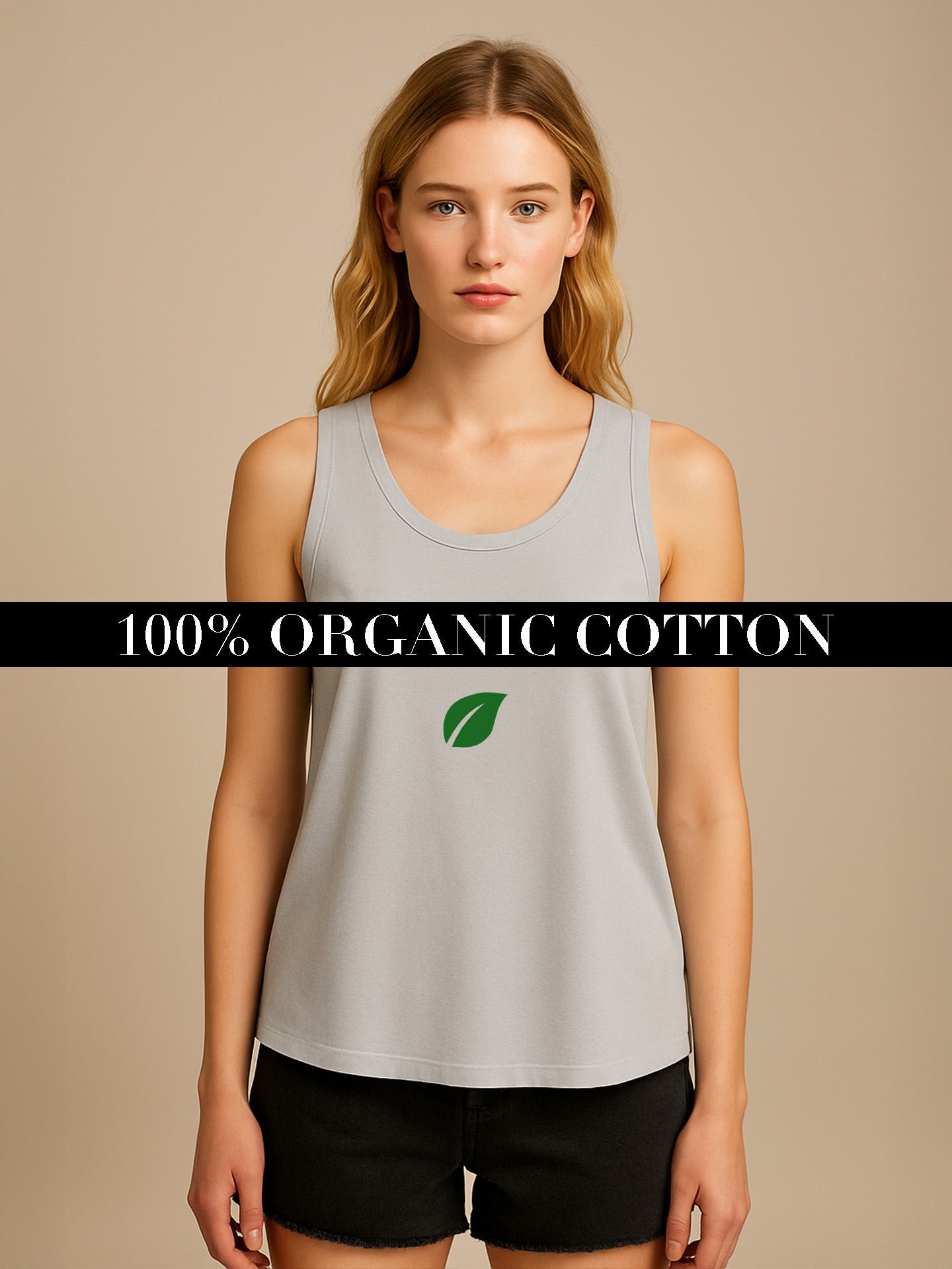 ORGANIC COTTON LOOSE TANK TOP - Almônd