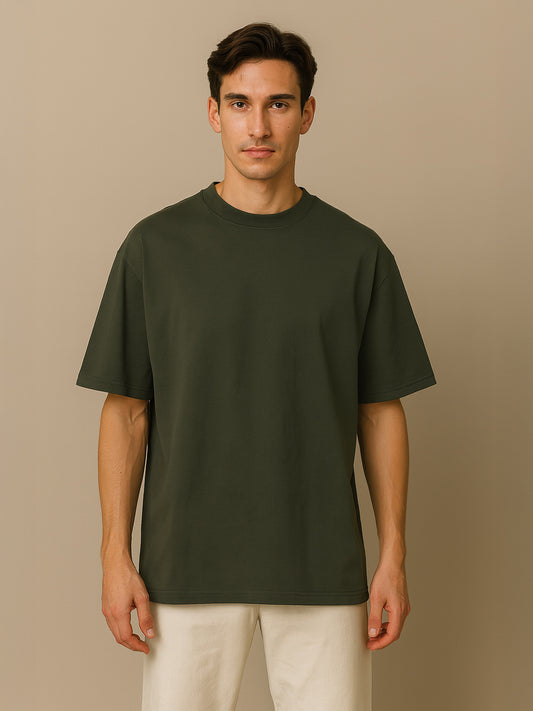 100% ORGANIC COTTON OVERSIZED T-SHIRT - Almônd