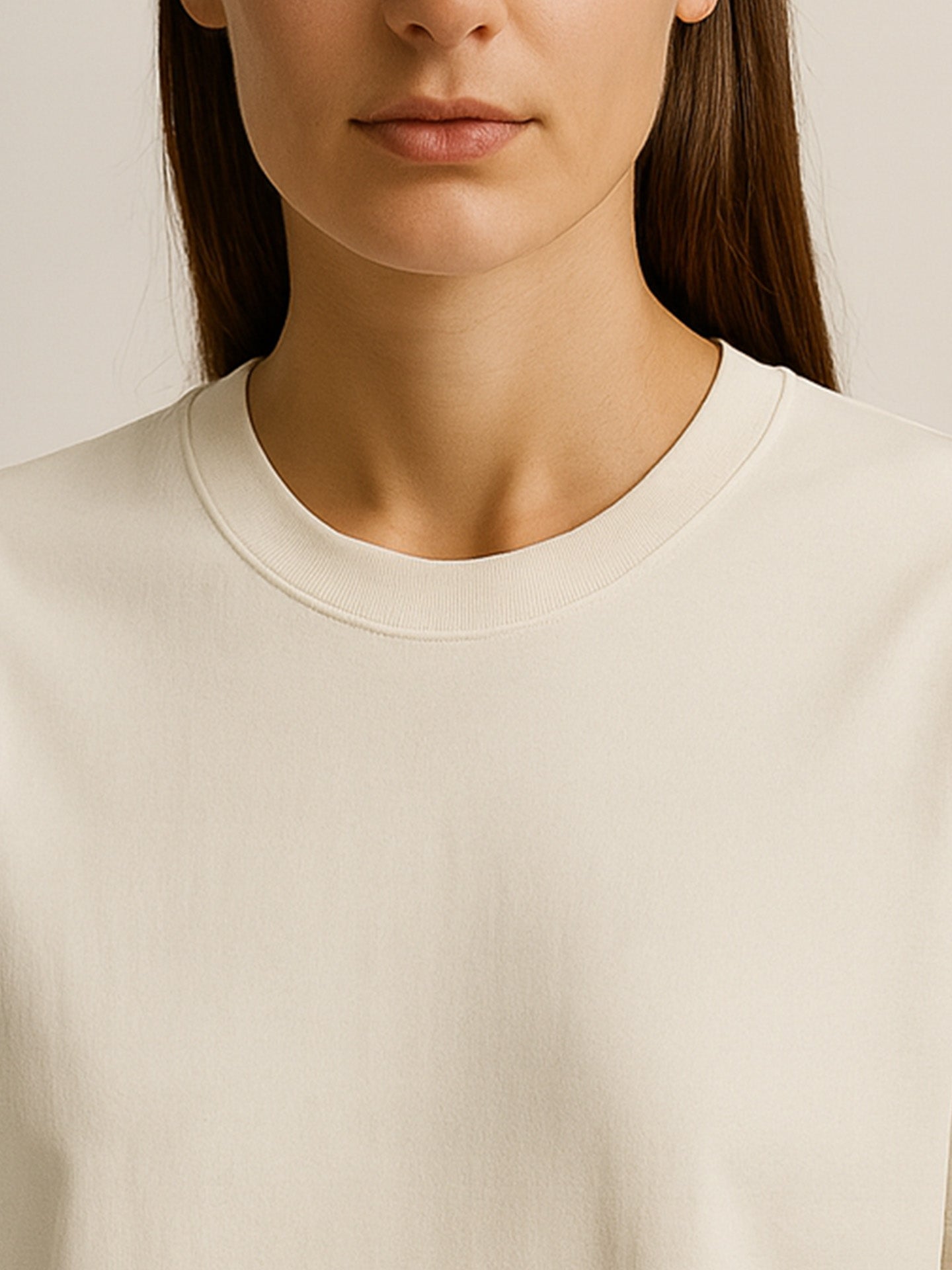 100% ORGANIC COTTON OVERSIZED T-SHIRT - Almônd