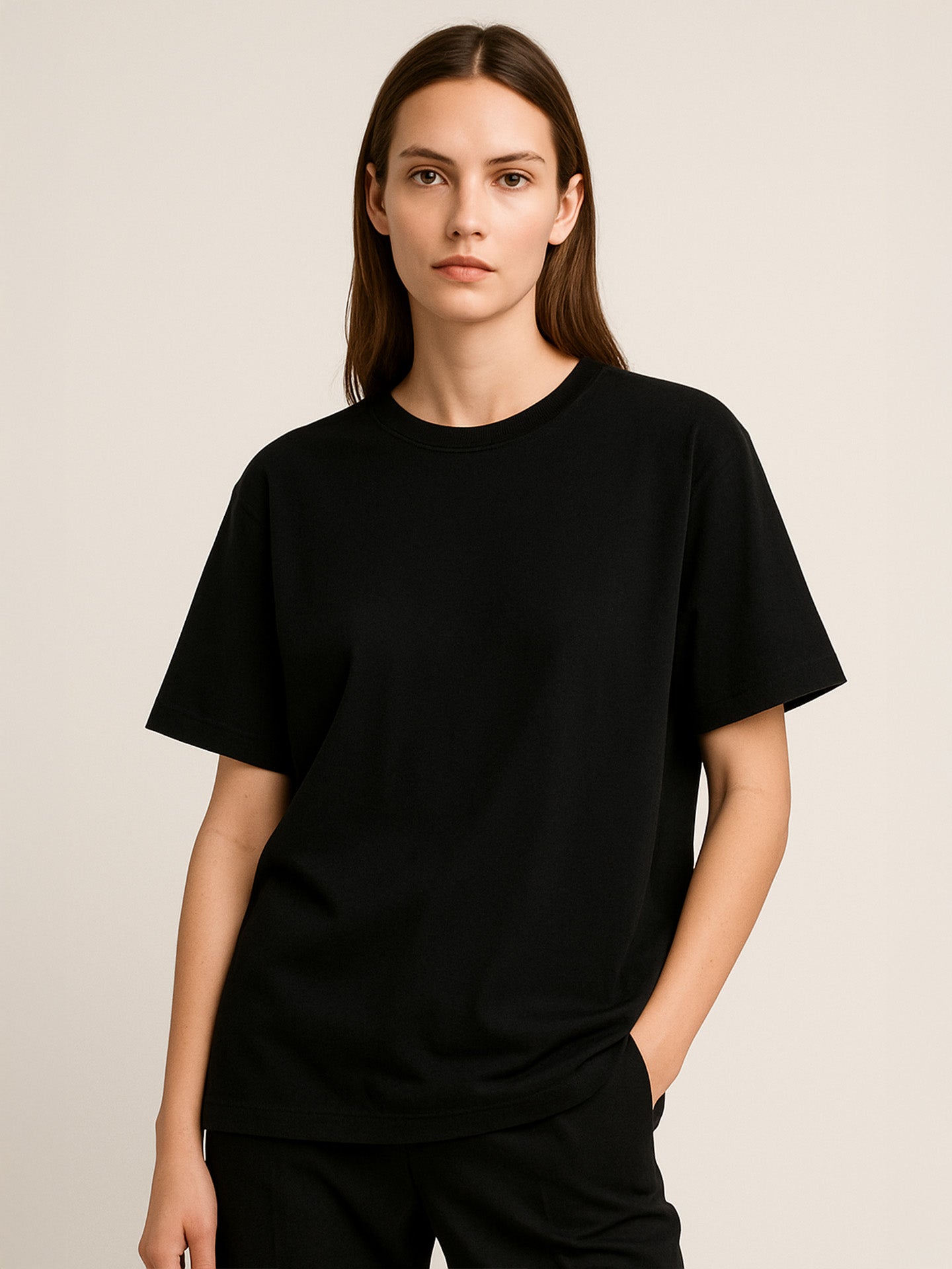 100% ORGANIC COTTON OVERSIZED T-SHIRT - Almônd