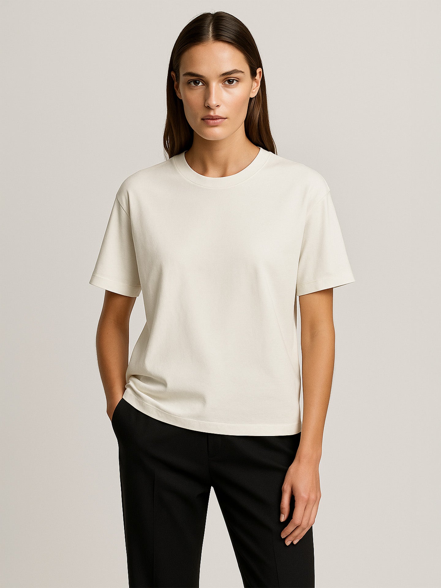100% ORGANIC COTTON OVERSIZED T-SHIRT - Almônd