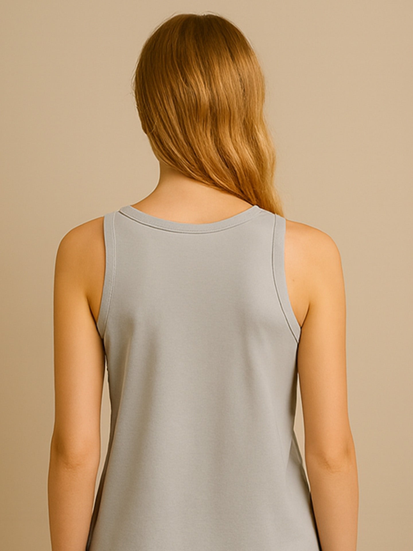 ORGANIC COTTON LOOSE TANK TOP - Almônd