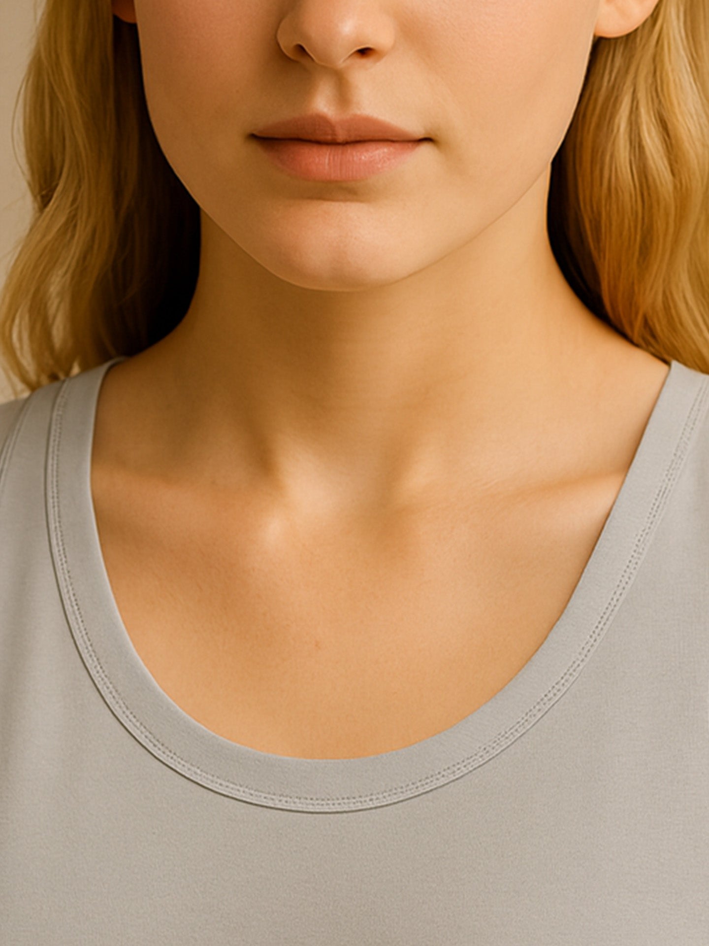 ORGANIC COTTON LOOSE TANK TOP - Almônd