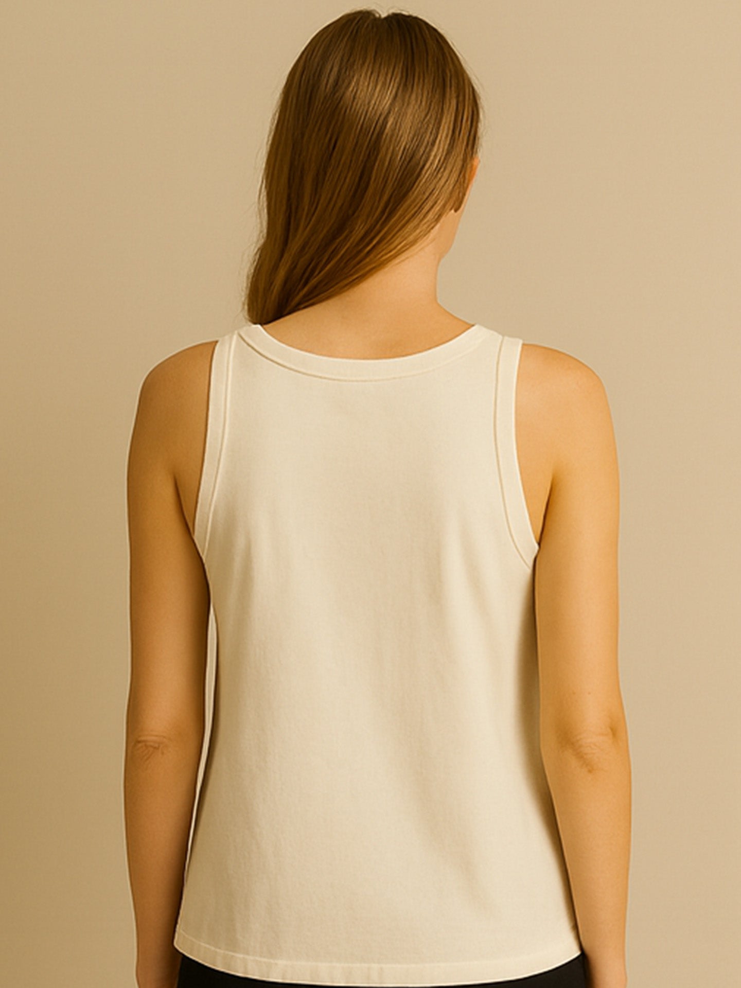 ORGANIC COTTON LOOSE TANK TOP - Almônd
