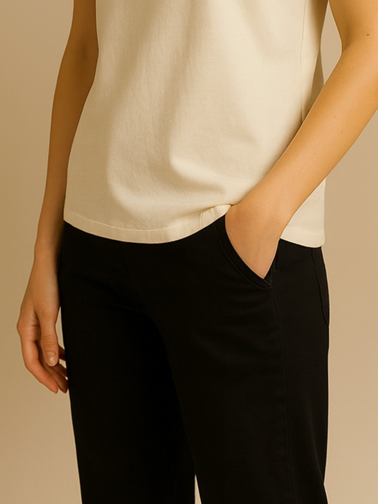 ORGANIC COTTON LOOSE TANK TOP - Almônd