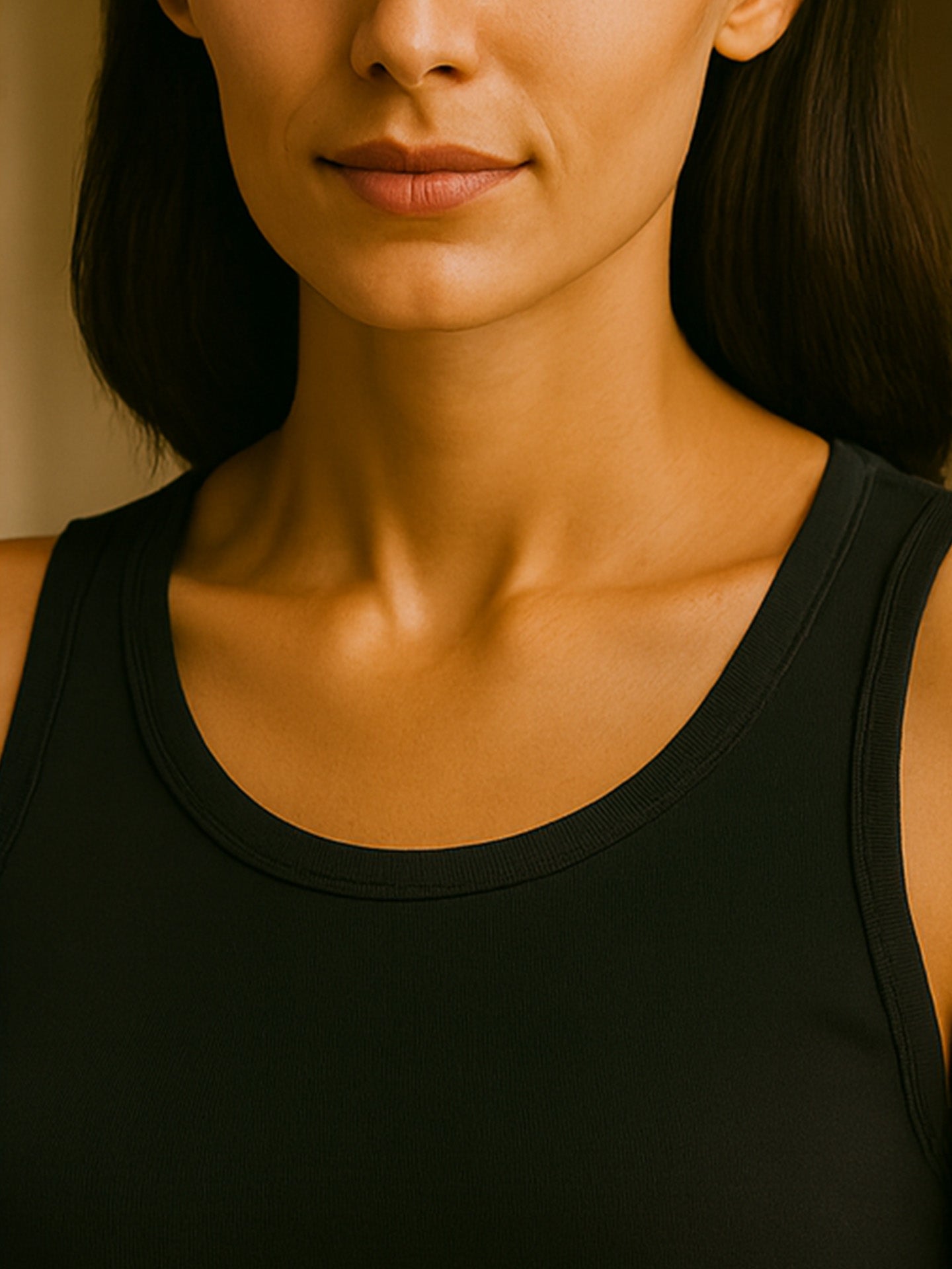 ORGANIC COTTON SLIM FIT TANK TOP - Almônd