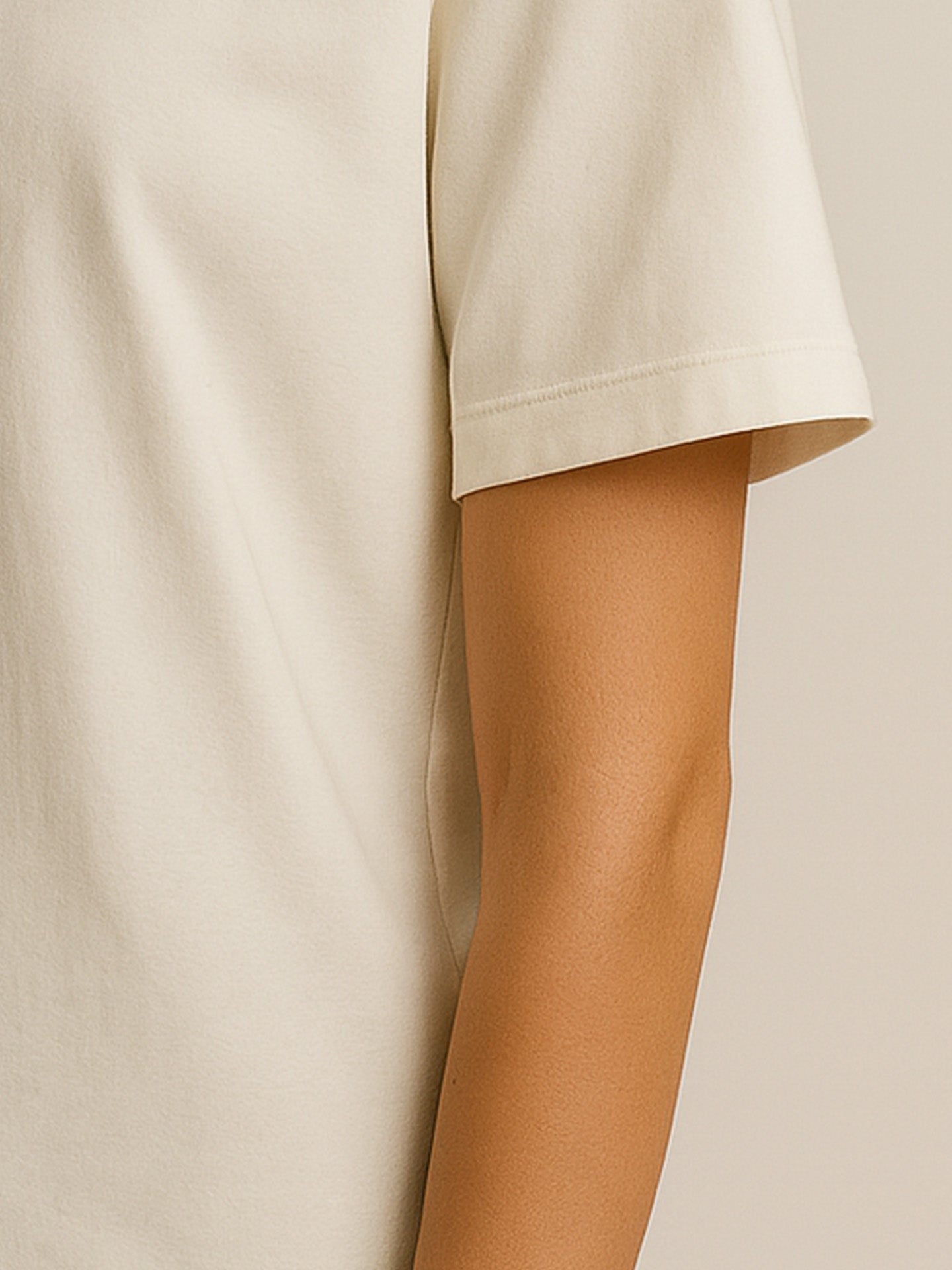 100% ORGANIC COTTON OVERSIZED T-SHIRT - Almônd