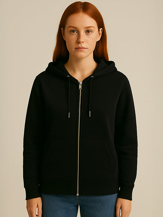 ORGANIC ZIP HOODIE - Almônd