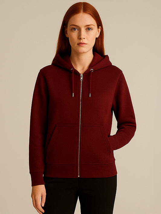 ORGANIC ZIP HOODIE - Almônd
